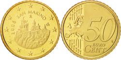 World Coins - San Marino, 50 Euro Cent, 2008, , Brass, KM:484
