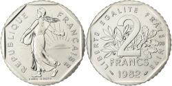 World Coins - France, 2 Francs, Semeuse, 1982, Monnaie de Paris, série FDC, Nickel