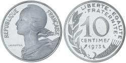 World Coins - France, 10 Centimes, Marianne, 1973, MDP, Piéfort, Silver,