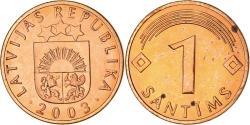 World Coins - Coin, Latvia, Santims, 2003, Vantaa, , Copper Clad Steel, KM:15