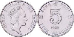 World Coins - Hong Kong, Elizabeth II, 5 Dollars, 1988, Copper-nickel, , KM:56