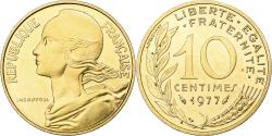World Coins - France, 10 Centimes, Marianne, 1977, Paris, Aluminum-Bronze,