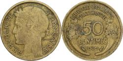 World Coins - France, 50 Centimes, Morlon, 1939, Paris, Aluminum-Bronze,