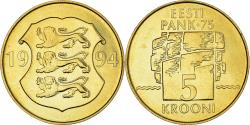World Coins - Coin, Estonia, 5 Krooni, 1994, , Aluminum-Bronze, KM:30
