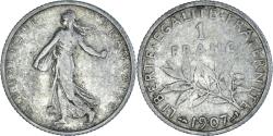 World Coins - Coin, France, Semeuse, Franc, 1907, Paris, , Silver, KM:844.1