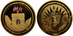World Coins - France, Medal, 70th anniversary end of WWII, History, 2015, , Gilt