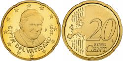 World Coins - VATICAN CITY, Benedict XVI, 20 Euro Cent, Proof, 2009, Rome, Brass,