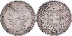World Coins - Switzerland, 5 Francs, 1892, Bern, Silver, , KM:34