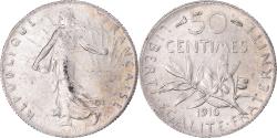 World Coins - Coin, France, Semeuse, 50 Centimes, 1916, Paris, , Silver, KM:854