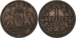 World Coins - German States, BADEN, Friedrich I, Kreuzer, 1864, Copper, , KM:242