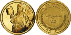 World Coins - France, Medal, Degas Saluant, Edgar Degas, Vermeil,