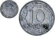 World Coins - Spain, Francisco Franco, caudillo, 10 Centimos, 1959, Aluminum,