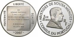 World Coins - France, 1-1/2 Euro, Aristides de Sousa Mendes, 2007, Paris, Silver,