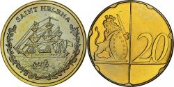 World Coins - Saint Helena, 20 Euro Cent, Fantasy euro patterns, Essai-Trial, Proof, Brass