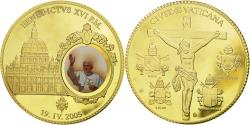 World Coins - Vatican, Medal, Le Pape Benoit XVI, 2011, , Copper Gilt