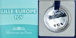 World Coins - France, 10 Euro, Lille Europe TGV, 2010, Monnaie de Paris, BE,