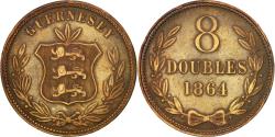 World Coins - Coin, Guernsey, 8 Doubles, 1864, Heaton, Birmingham, , Bronze, KM:7