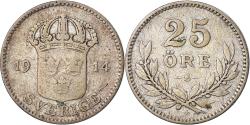 World Coins - Coin, Sweden, Gustaf V, 25 Öre, 1914, , Silver, KM:785