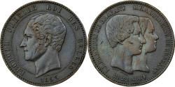 World Coins - Belgium, Leopold I, 10 Centimes, Marriage of The Duke, 1853, Brussels, Copper