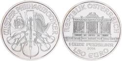 World Coins - Austria, 1.5 EURO, Philharmonic Orchestra, 2014, Silver,