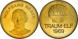 World Coins - Germany, Token, Shell, Traum-Elf, Football, Wolfgang Weber, 1969,