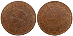 World Coins - Coin, France, Cérès, 5 Centimes, 1893, Paris, , Bronze, KM:821.1