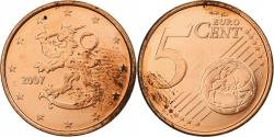 World Coins - Finland, 5 Euro Cent, 2007, Vantaa, Copper Plated Steel, , KM:100