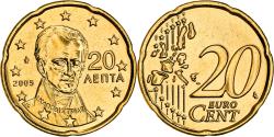 World Coins - Greece, 20 Euro Cent, Ioannis Capodistrias, 2005, golden, , Nordic gold