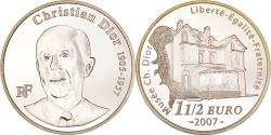 World Coins - France, 1-1/2 Euro, Christian Dior, 2007, Paris, , Silver, KM:1488