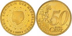 World Coins - Netherlands, Beatrix, 50 Euro Cent, 2003, Utrecht, BU, , Nordic gold