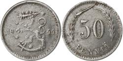 World Coins - Finland, 50 Penniä, 1944, Iron, , KM:26b
