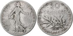 World Coins - France, 50 Centimes, Semeuse, 1901, Paris, Silver, , Gadoury:420, KM:854