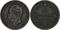 World Coins - Italy, Vittorio Emanuele II, 10 Centesimi, 1866, Milan, Bronze, , KM:11