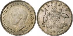 World Coins - Australia, George VI, 6 Pence, 1946, Melbourne, Billon, , KM:38a