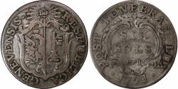 World Coins - SWISS CANTONS, GENEVA, 6 Sols, 1791, Bern, Billon,