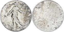 World Coins - France, Semeuse, 2 Francs, 1914, Castelsarrasin, , Silver, KM:845.2