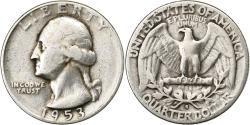 Us Coins - United States, Quarter, Washington Quarter, 1953, U.S. Mint, Silver,