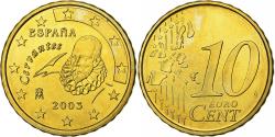 World Coins - Spain, 10 Euro Cent, BU, 2003, Madrid, Nordic gold, , KM:1043