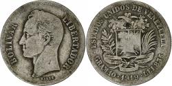 World Coins - Venezuela, Gram 10, 2 Bolivares, 1919, Silver, , KM:23