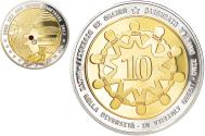 World Coins - France, Medal, Europe, 10 Ans d'Union Monétaire, Politics, 2012,