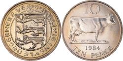 World Coins - Coin, Guernsey, Elizabeth II, 10 Pence, 1984, , Copper-nickel, KM:30