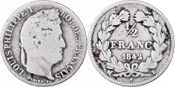 World Coins - France, 1/2 Franc, Louis-Philippe, 1842, Rouen, Silver, , KM:741.2