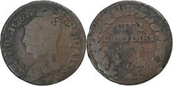 World Coins - France, 5 Centimes, Dupré, AN 5, Lyon, Surfrappe du Décime, Copper,