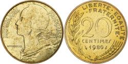 World Coins - France, 20 Centimes, Marianne, 1980, Paris, série FDC, Aluminum-Bronze