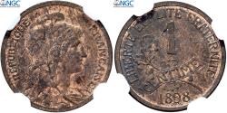 World Coins - France, Centime, Daniel-Dupuis, 1898, Paris, Pattern, Bronze, NGC,