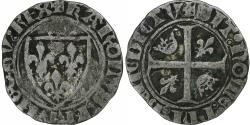 World Coins - France, Charles VI, Blanc Guénar, 1389-1422, Romans, Billon,