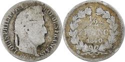 World Coins - France, 1/2 Franc, Louis-Philippe, 1840, Bordeaux, Silver,