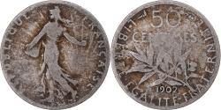 World Coins - Coin, France, Semeuse, 50 Centimes, 1902, Paris, , Silver, KM:854