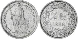World Coins - Coin, Switzerland, 1/2 Franc, 1963, Bern, , Silver, KM:23