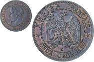 World Coins - France, Napoleon III, 2 Centimes, 1861, Bordeaux, , Bronze, KM:796.6